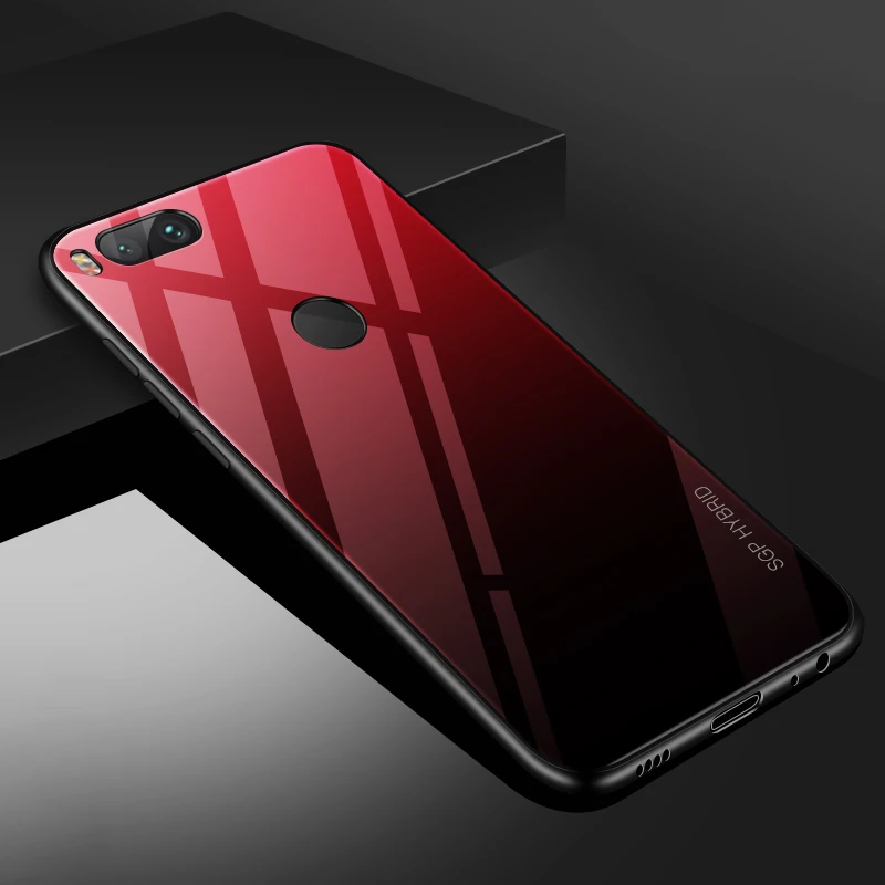 Градиентный чехол для телефона для Xiaomi mi A1 чехол для Xiao mi my A1 5X mi 5X mi A1 стеклянный цветной чехол для mi A 1 5 X Закаленное Стекло
