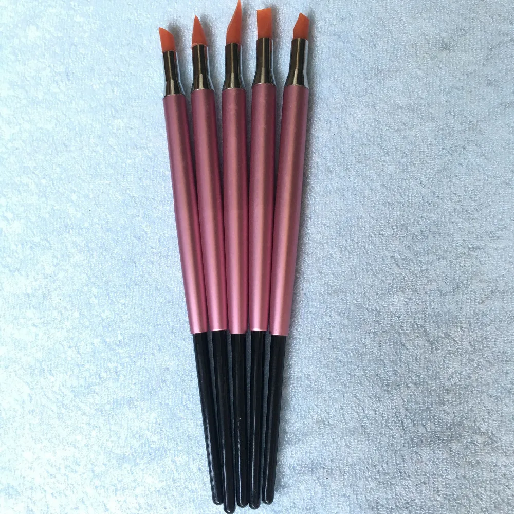 5 шт. мягкий силиконовый дизайн ногтей штамп ручка набор кистей для резьбы