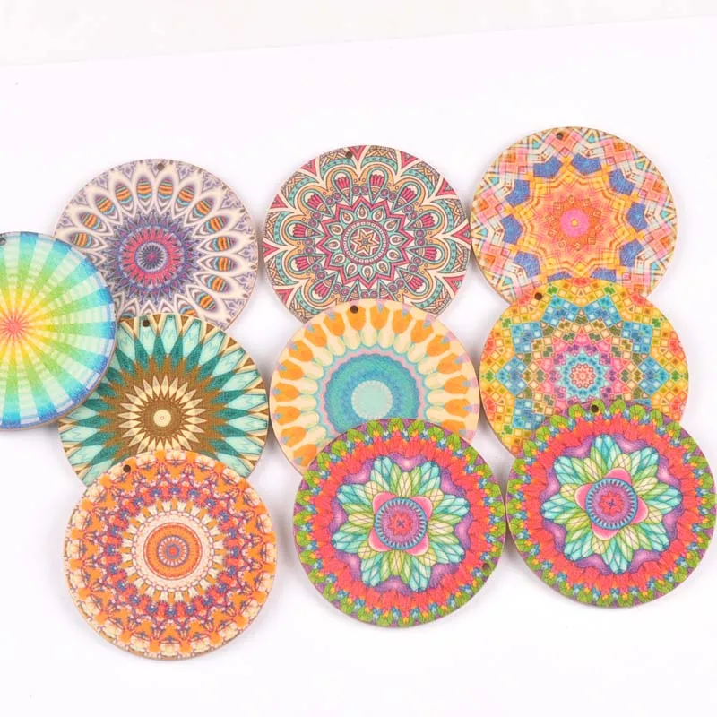 5 шт. в одном отверстии смешанный узор деревянный рождественские украшения для