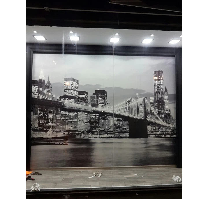 Фотообои на заказ с ночным видом на Манхэттенский мост Нью-Йорк европейские и американские города черно-белые обои для гостиной