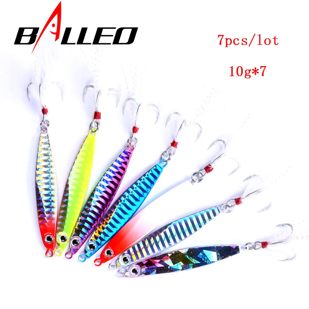 10g Balleo металлический джиг 7 шт./лот 7 10 14 17 21 30 г Glazer свинцовая приманка для ловли рыбы приманка ложка приманка металлические приспособления приманки для рыбалки - Цвет: 10g