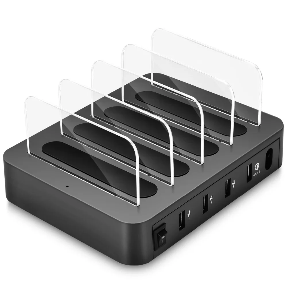Быстрое зарядное устройство для Iphone Samsung Qc 3 0 зарядная док станция с 4 Usb портами