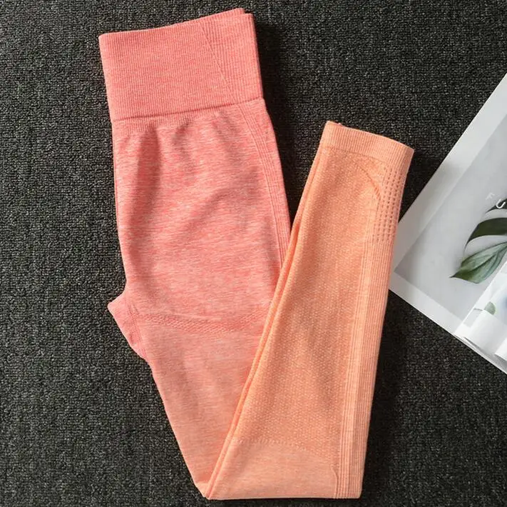 Orange pants Женский бесшовный комплект для йоги, для спортзала, высокая талия, лосины, футболки, топ, костюм с длинным рукавом, фитнес, тренировки, спорт, набор спортивной одежды для бега - Цвет: Orange pants