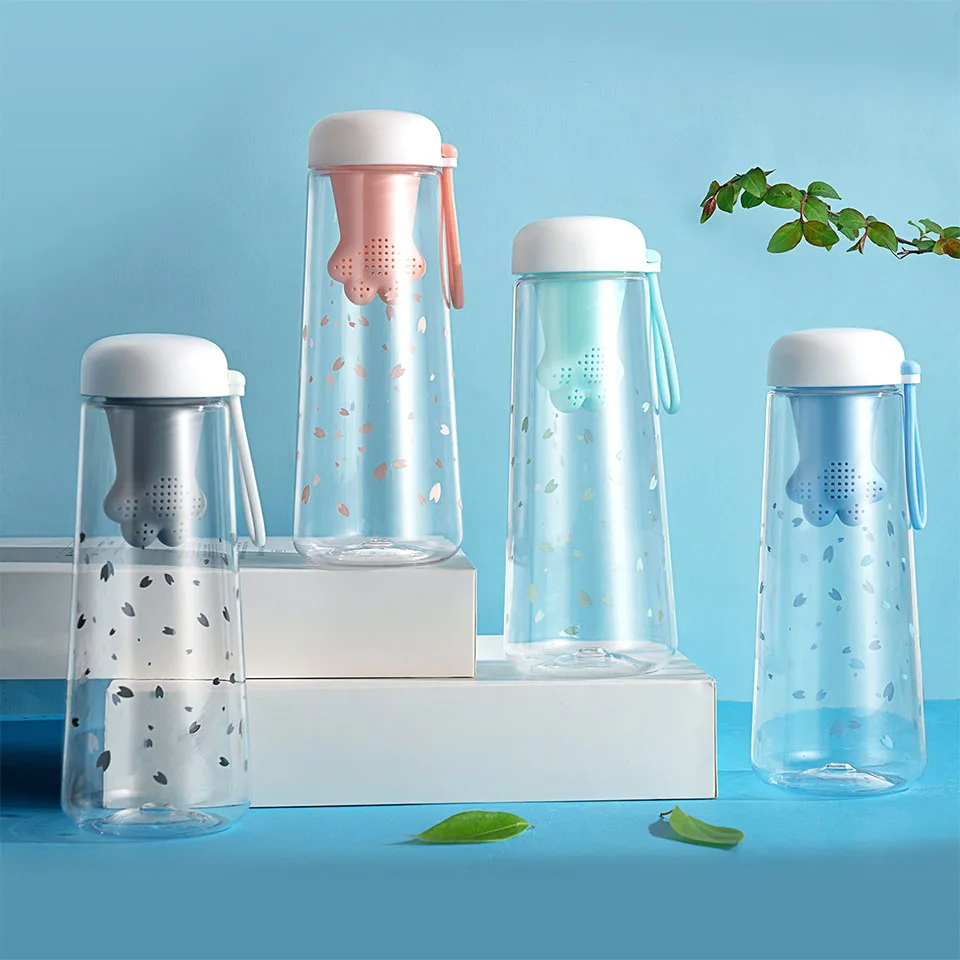 Transhome пластиковые бутылки для воды бутылка спорта на открытом воздухе с чаем Infuser