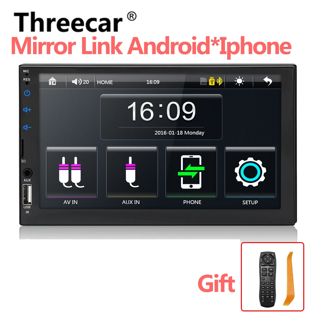 car radio Автомагнитола 7049D HD " сенсорный экран стерео 2 Din Bluetooth FM SD USB Aux вход Зеркало Ссылка Android Mp5 плеер - Цвет: car radio