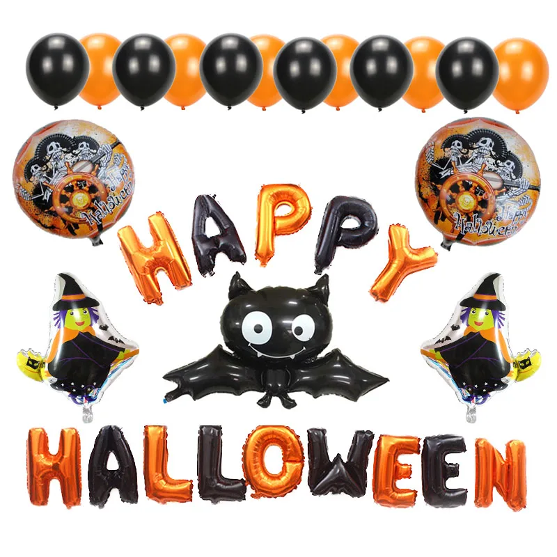 31 шт. Happy Halloween украшения письмо шары летучая мышь Тыква баллоны череп Фольга Globos