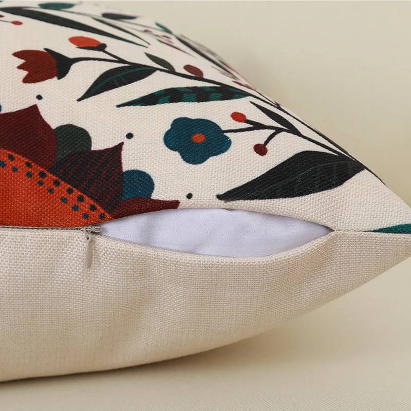 Explosion Garden Flower Retro Fresh Ins Beautiful Country Fabric Sofa Cushion Cotton Linen Pillowcase 45*45cm | Дом и сад