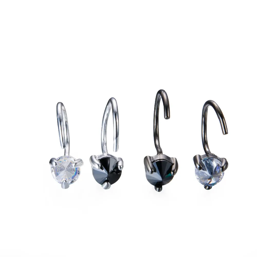 Простой Элегантный Стиль манжеты циркониевые серьги U образный дизайн клипса для