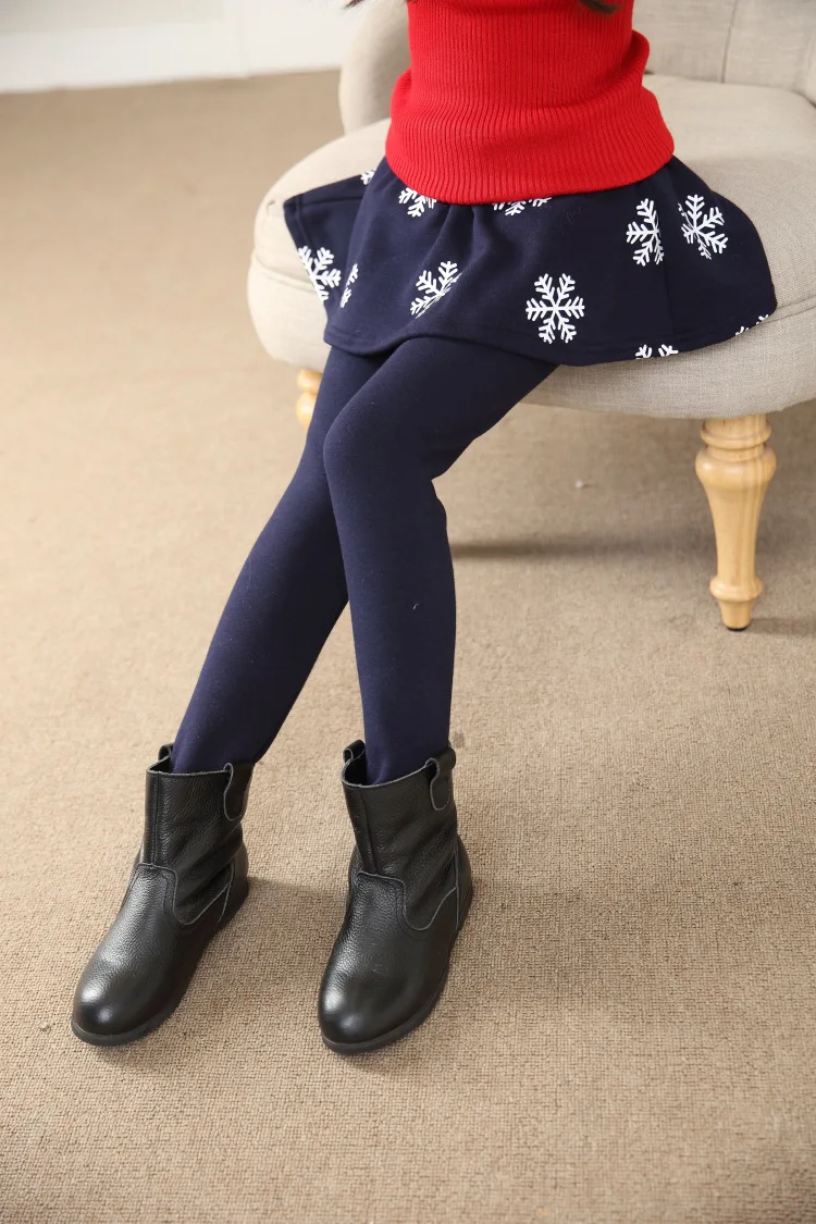 Зимние леггинсы для девочек юбка брюки теплая плотная бархатная детские