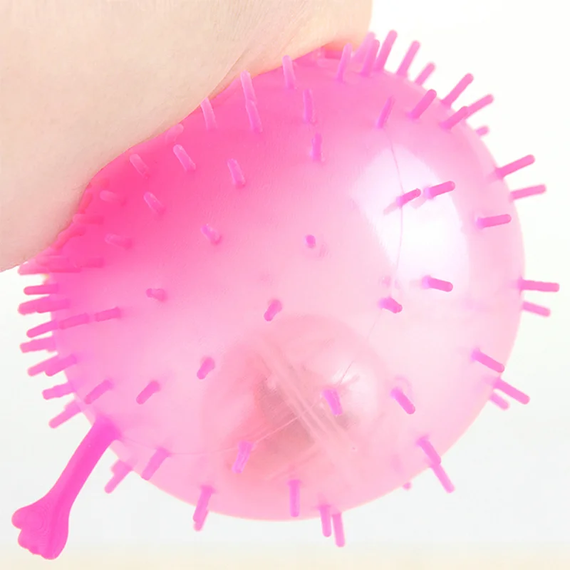 24 шт./лот 7 цветов мигающий мяч пуховик дизайн ежика креативные игрушки забавная