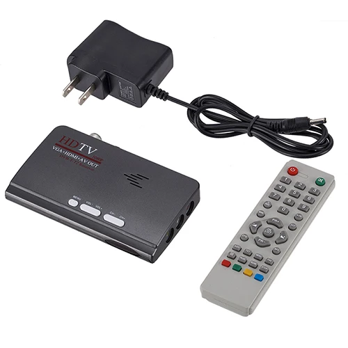black Прямая поставка DVB-T/T2 ТВ тюнер ресивер DVB T/T2 ТВ приставка VGA AV CVBS 1080P HDMI Цифровой HD спутниковый ресивер для lcd/CRT мониторов - Цвет: black