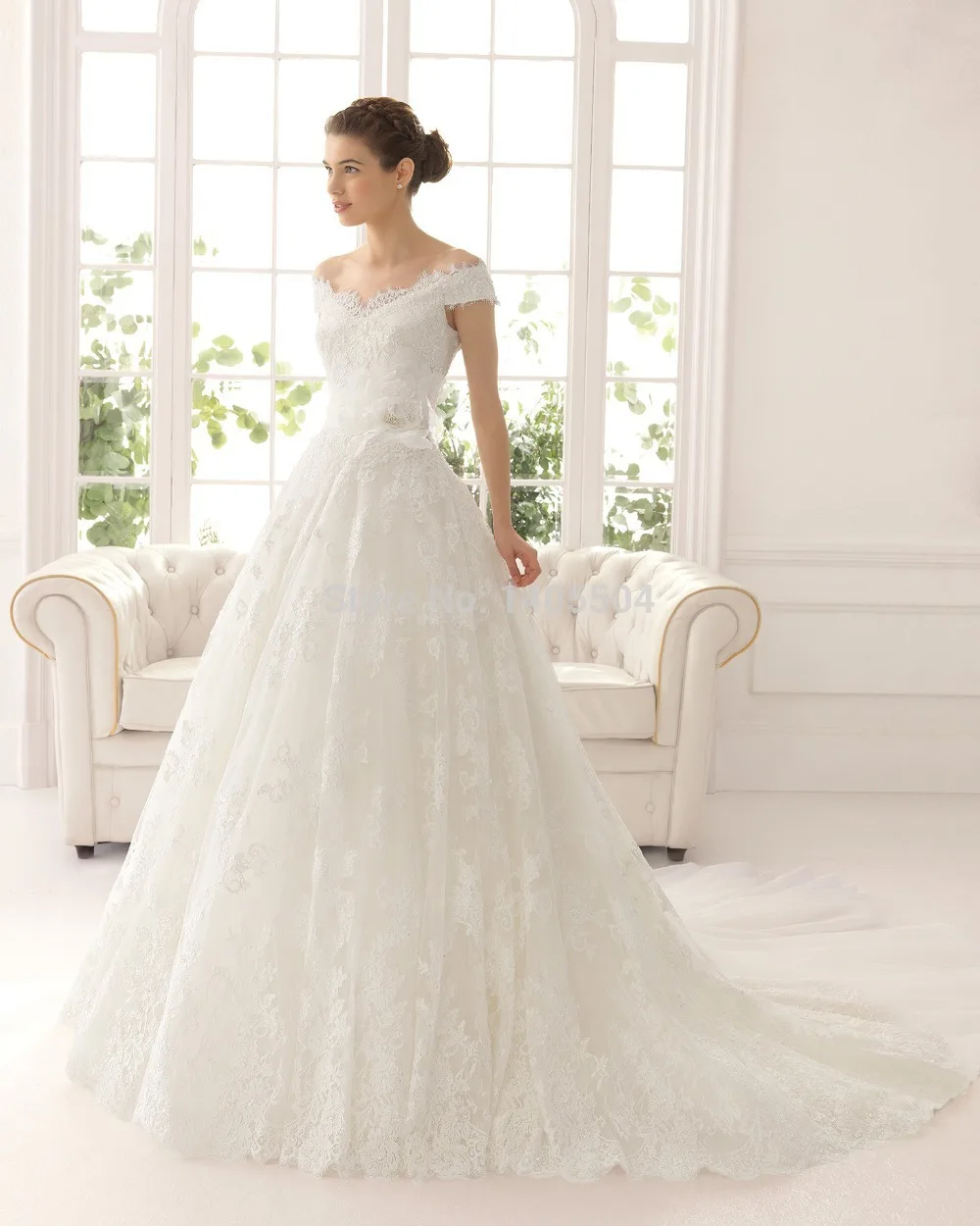 8A Line V Neck Beaded Sequin Fold Lace Beading pleats Pleated Backless Bridal Gowns Tulle sheer 2015 New Arrival Homecoming | Свадьбы и