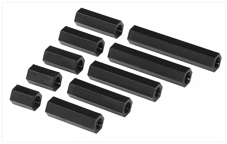 M3 M3* 10 M3x10 M3* 12 M3x12 черный двойной гайка нейлона женский PCB стержня Hex шестиугольник столб Spacer противостояние Стенд Off