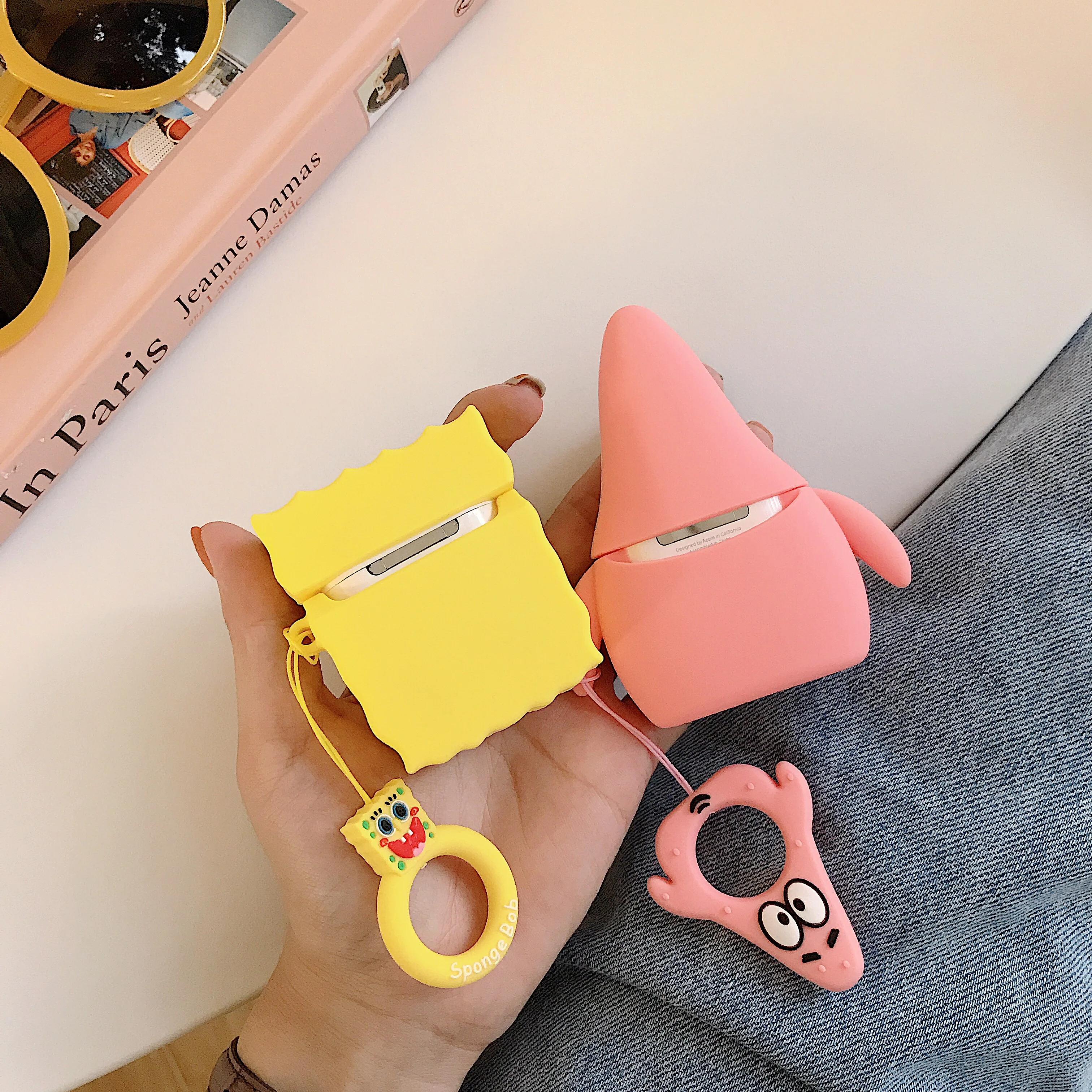 GOOYIYO - For Airpods 1 2 Pro Cartoon Silicone Case Earphone Charge Box Soft Cover 3 Accessory &amp Ring |