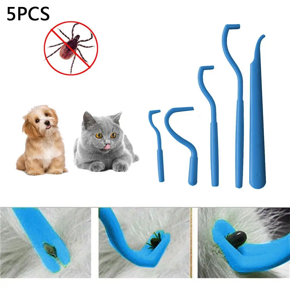 5 шт. от блох клещей удаления крючок кошки собаки кролика Мышь Pet инструмент для