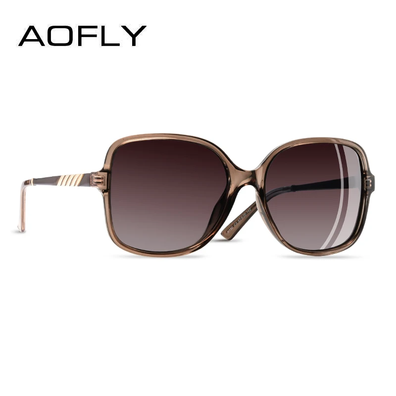 AOFLY, фирменный дизайн, элегантные солнцезащитные очки для женщин, негабаритная оправа, поляризационные женские солнцезащитные очки, UV400, очки, Gafas De Sol A152 - Цвет линз: C3Brown