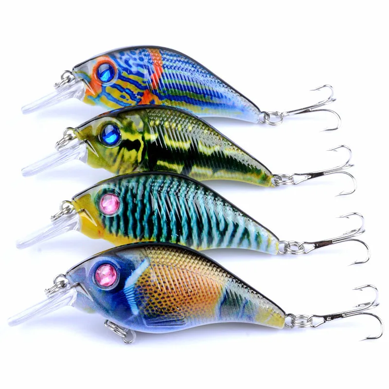 

Воблеры с крючком 4 шт./лот 7,5 см/10,2 г, рыболовные воблеры, искусственная приманка с крючком, приманка для ловли окуня, щуки, троллинга, рыба, ка...