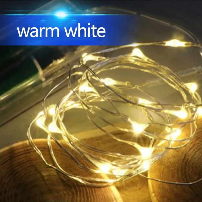 warm white 1 шт. батарейный ящик для рождественской вечеринки, свадебного декора, ночной Светильник СВЕТОДИОДНЫЙ на батарейках, светильник с серебряной проволокой, светильник s - Цвет: warm white