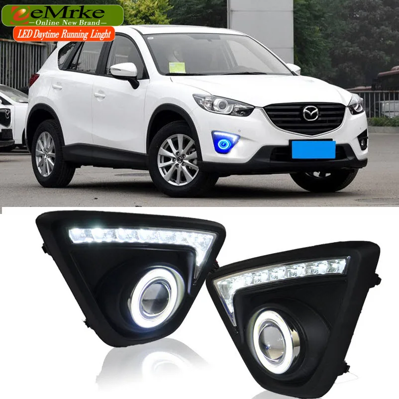 EeMrke светодиодный дневные ходовые огни Ангел глаз DRL для Mazda CX-5 CX5 Maxx H11 55 Вт галогенный противотуманный светильник