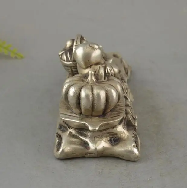 

Collectible archaize white copper pumpkin boy Statue