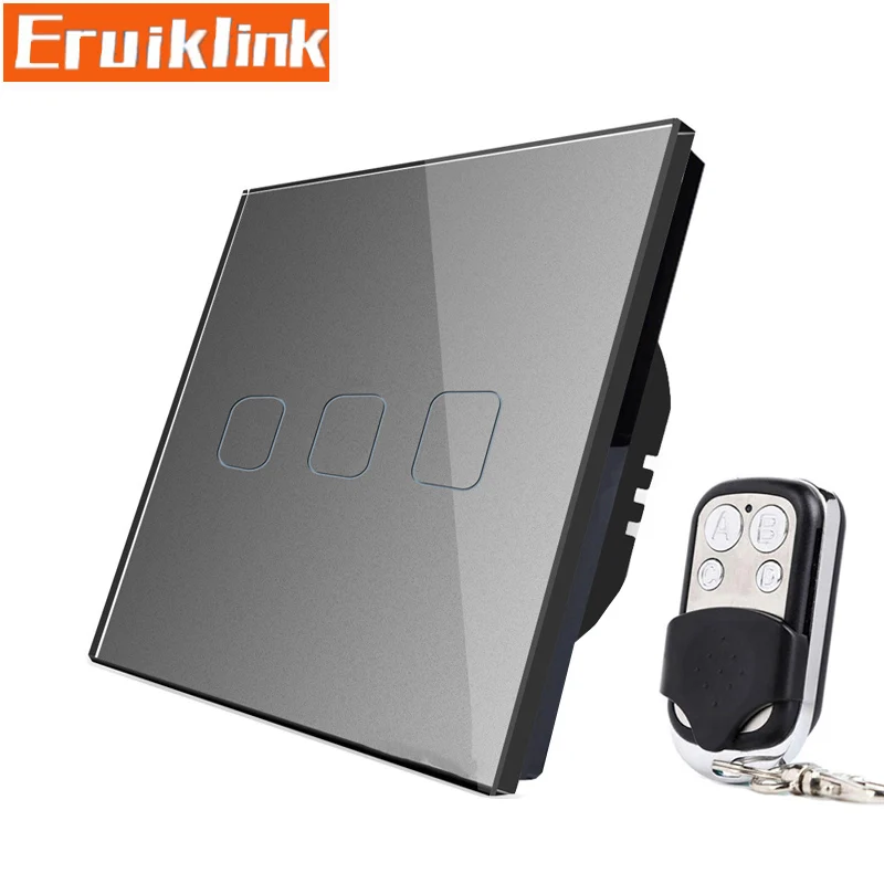 Eruiklink стандарт ЕС/Великобритании 3 банды 1 способ RF433 Настенные переключатели