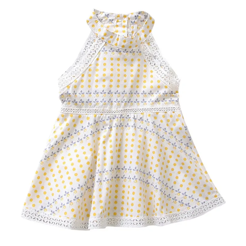 2018Summer Girl Dresses Baby Hanging neck Cotton Vest Princess Girls Dress Newborn Infant Sundress Clothes Cute Flower Vestidos | Детская