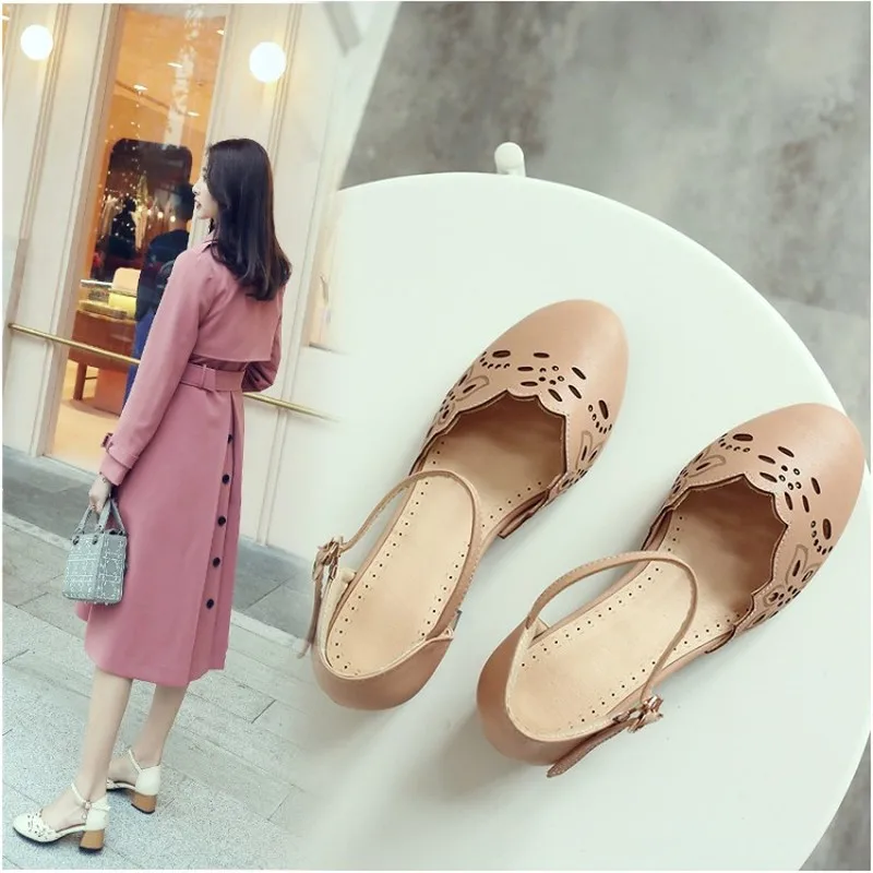 

2018 Summer Comfortable Daily Sweet Sandals D'orsay Sandals Mary Janes Sandals Shoes Pearl Deco Size 33 - 46 Plus Size 46