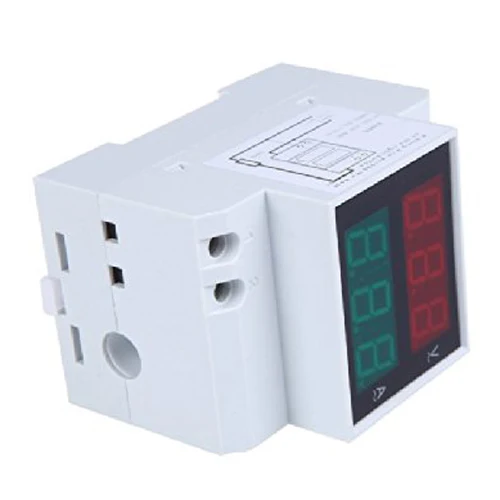 KSOL Din-Rail AC 110V/220 В цифровой вольтметр Амперметр Красный Вольт Зеленый Amp метр