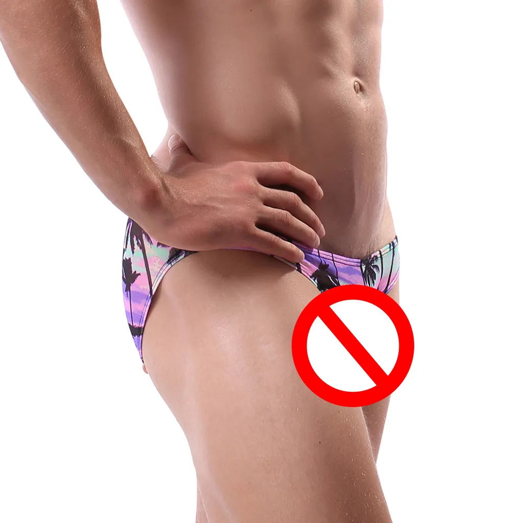 Мужское нижнее белье с принтом трусы дышащее молодежное треугольное Пляжное