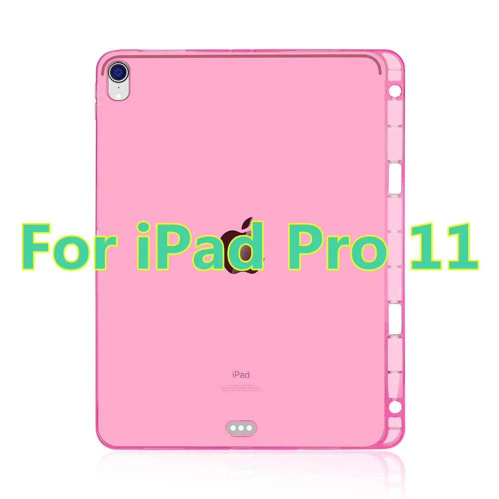 pink pro 11 Чехол для iPad Pro 12,9, мягкая задняя крышка из ТПУ для iPad Pro 11, чехол с карандашом, чехол для iPad Pro 12,9 - Цвет: pink pro 11