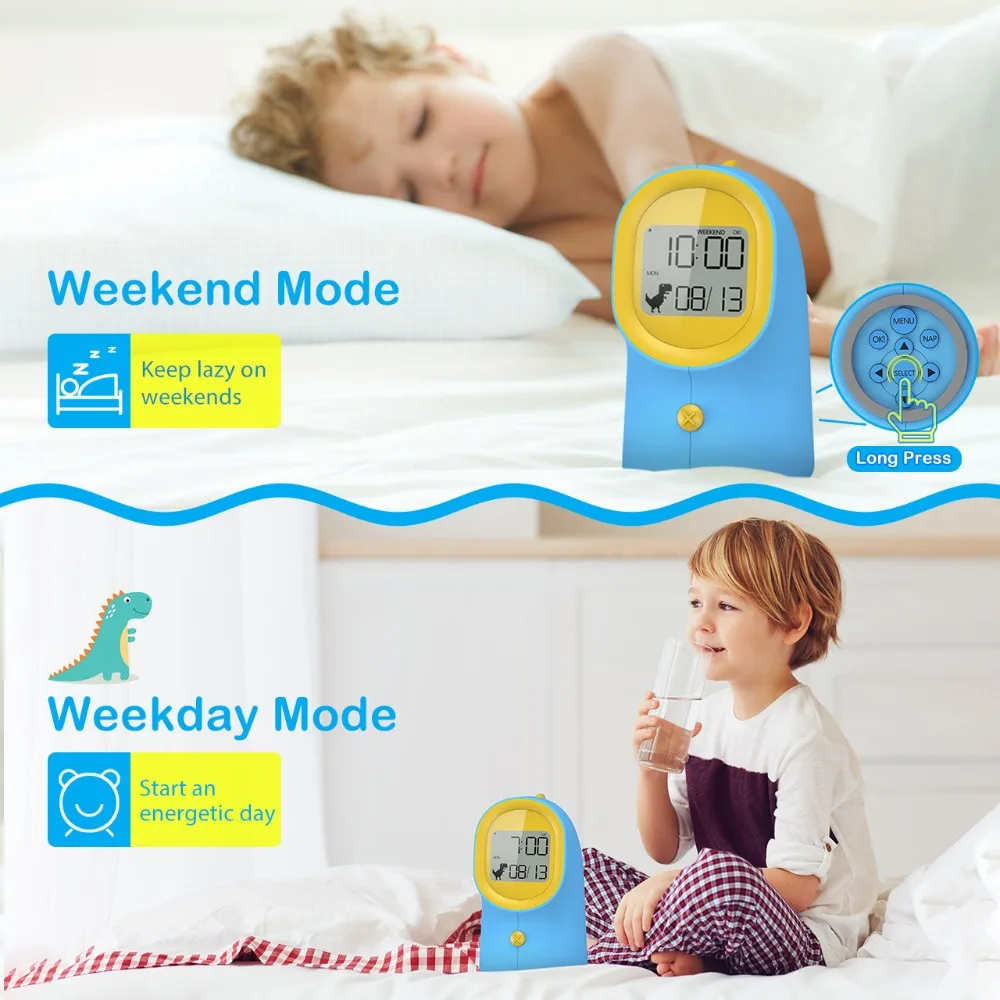 Mpow HM351 милый цифровой будильник для светодио дный часы Sleep Trainer 3 уровня яркости 2