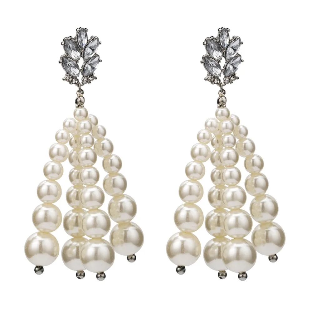 Модные многослойные серьги-каффы с подвесками из искусственных жемчужин для женщин Акриловые украшения Ges Emntry Lux Подарки Бижутерия.