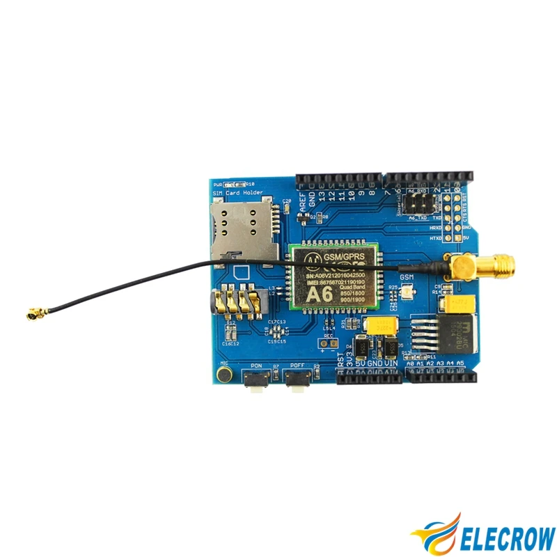 Elecrow A6 GSM GPRS Щит для Arduino модуль эффективного чипа с антенной развитию DIY Телефон
