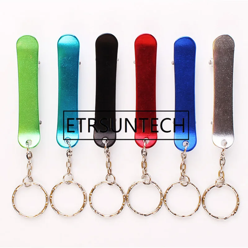 500pcs Multifunction Outdoor EDC Openner Adorable Skateboard Metal Bottle Opener Keychain Keyring Beer Bar Tool Free Laser Logo |