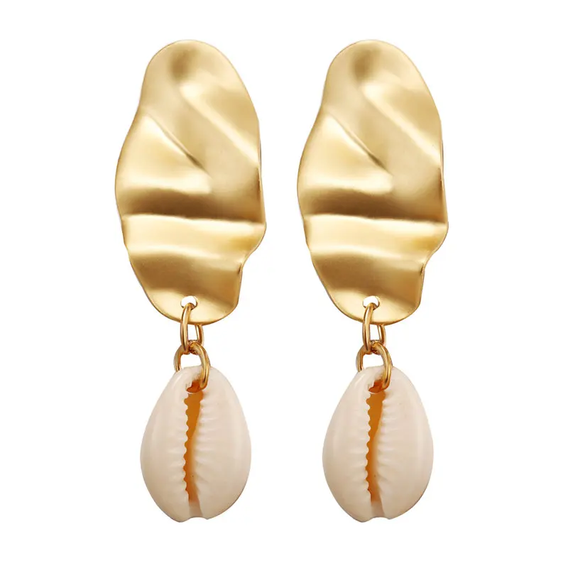 Женские серьги капельки IF ME золотистые металлические ручной работы в виде