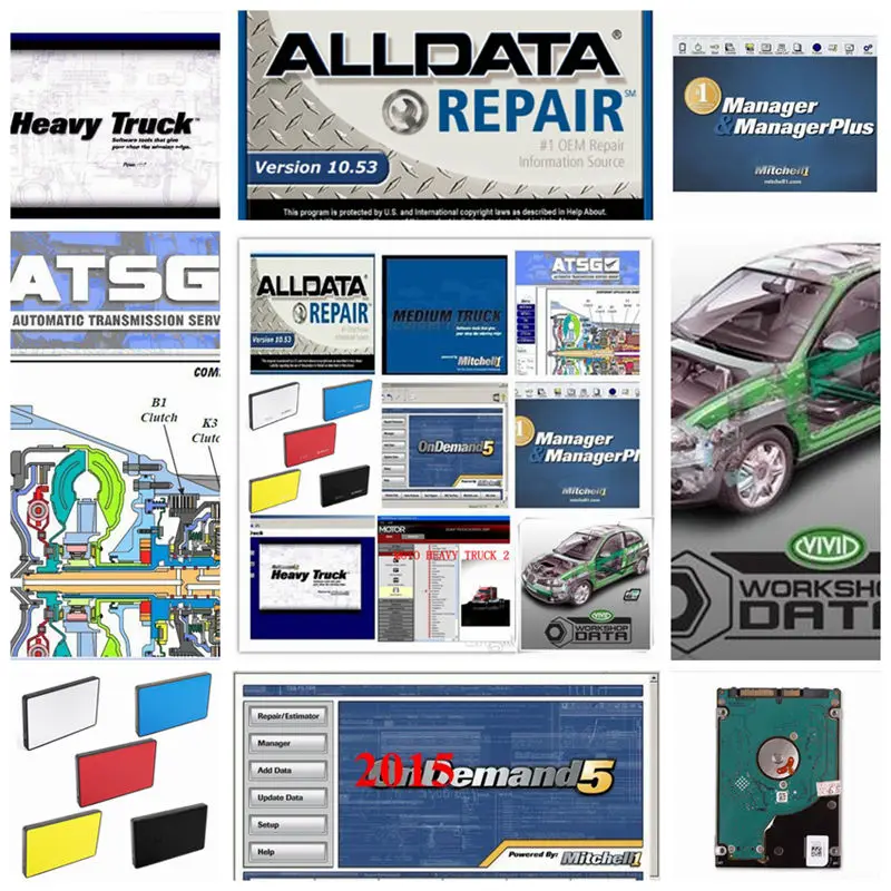 2020 Alldata 10 53 + mit/chell od5 2015 программное обеспечение ElsaWin яркая мастерская atsg 26 в 1 ТБ hdd