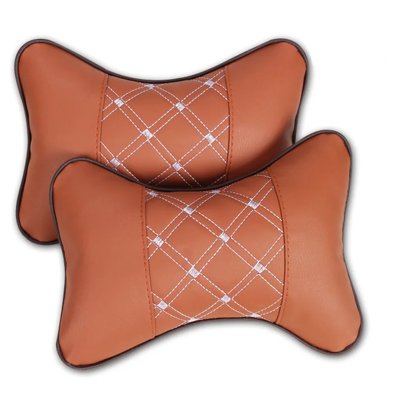 2PCS Orange 2 шт. Автомобильная подушка для шеи дизайн защиты ПВХ безопасности авто подголовник Поддержка Подушка для отдыха черный авто безопасности автомобильные аксессуары крутые - Цвет: 2PCS Orange