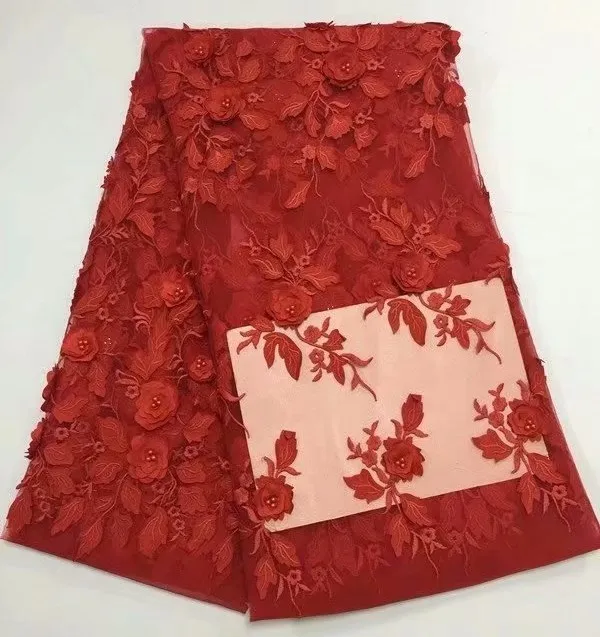 2019 новый стиль небесно голубой Французский Чистая кружево 3D цветок африканский