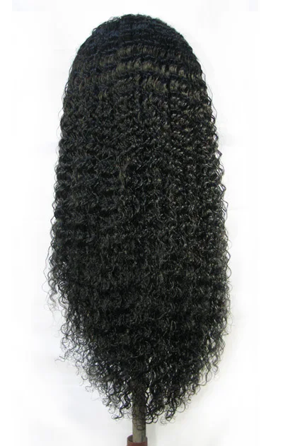 Beautiful Kinky Curl 10 24" 1B# Virgin European Hair Front Lace Wig For Black Women Free Shipping|lace wigs white women|lace wig kinky curllace