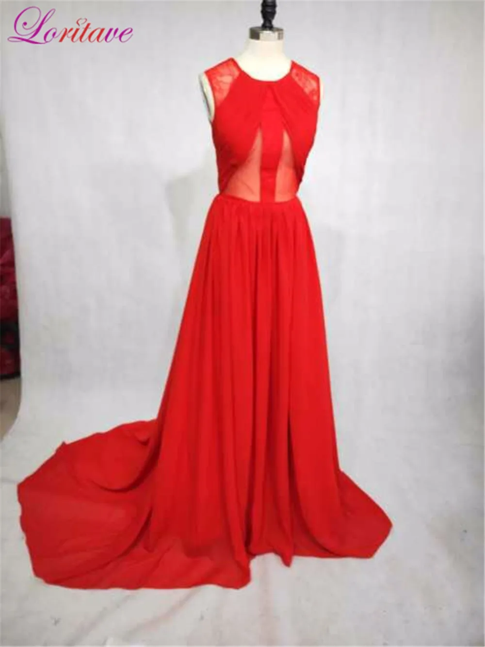 Loritave вечерние платья без рукавов Выпускные длинные кружевные с круглым вырезом
