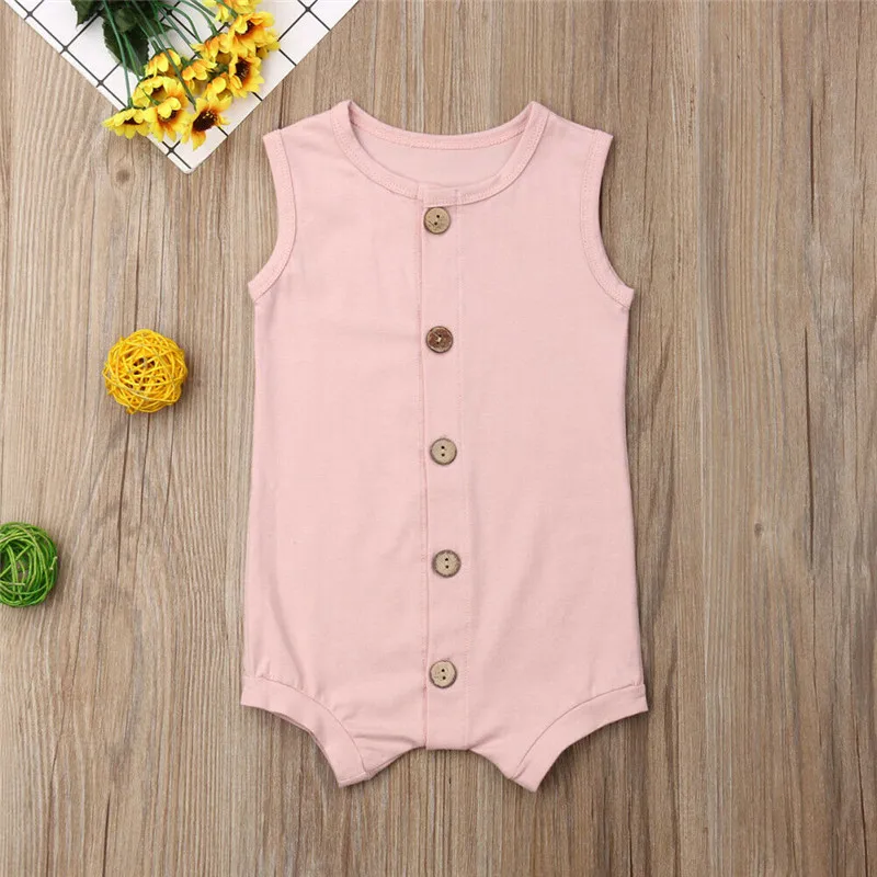 Летняя одежда для новорожденных мальчиков и девочек однотонный хлопковый