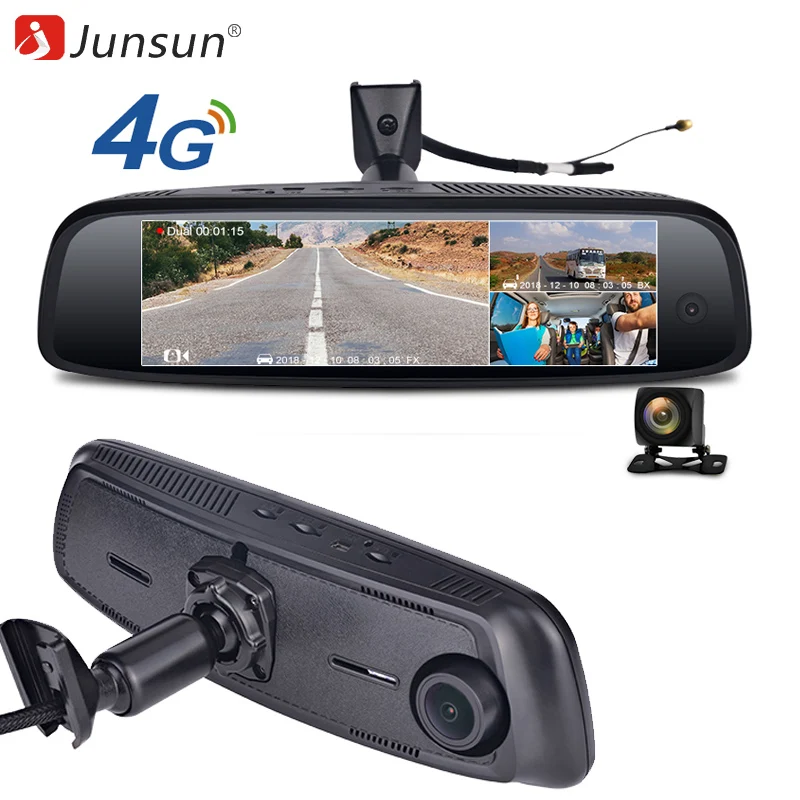 Junsun K757 3 камера 2+ 32 ГБ Автомобильный dvr регистраторы 4 г ADAS FHD 1080 P gps Navi DashCam Android Специальный кронштейн регистрирующее устройство на зеркале заднего вида