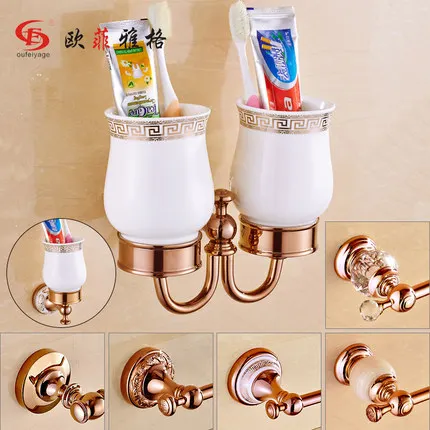 Бесплатная Доставка Фарфор Медь Мода Розовое Золото Двойной Подстаканник