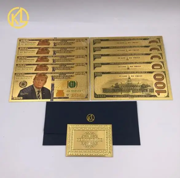 10 шт. подарок идеи для детей 1000000 доллар США Красочные золотые банкноты деньги Американский банкнот для супер героя Человека-паука сувенир - Цвет: trump3