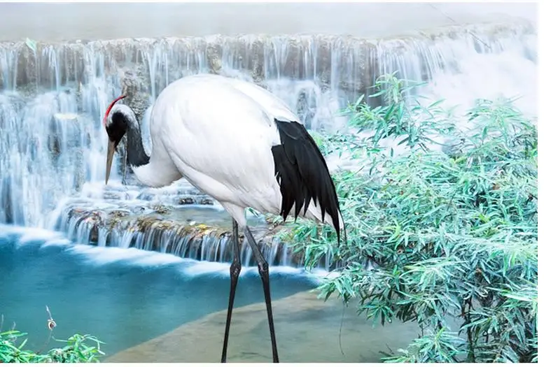 PVC waterproof floor Waterfall woods Home Decoration 3D stereoscopic wallpaper | Обустройство дома