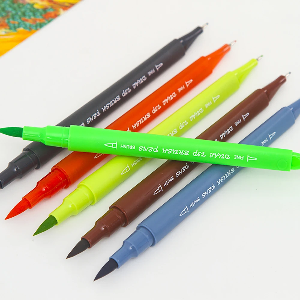 

Dual Brush Pen Art Markers- 48-Colors - DUAL TIP Brush Pens Watercolor Markers - (Set of 48)