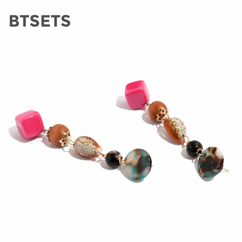 BTSETS серьги-капли для женщин 2019 модные серьги длинные свадьбы Висячие Подвески