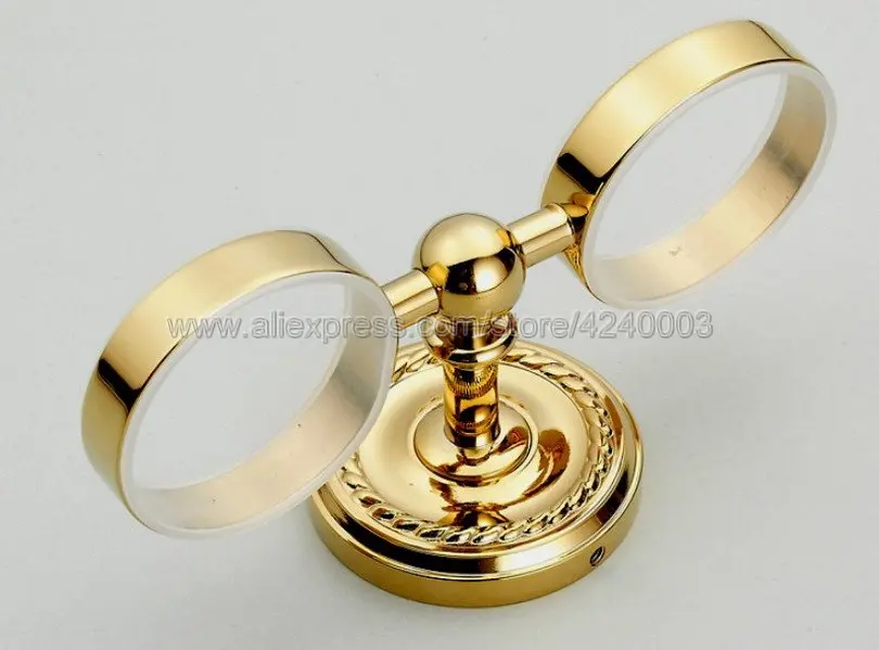 Аксессуары для ванной комнаты роскошные золотые латунные держатели зубных щеток