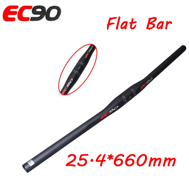 Flat-25.4-660mm EC90 Ud углеродное волокно ручки велосипеда Руль Бар Руль для шоссейного велосипеда из углеродистого волокна 3K плоского подъемный Руль 25,4/31,8 Длина 600/620/640/660/680/700 велосипедный руль - Цвет: Flat-25.4-660mm