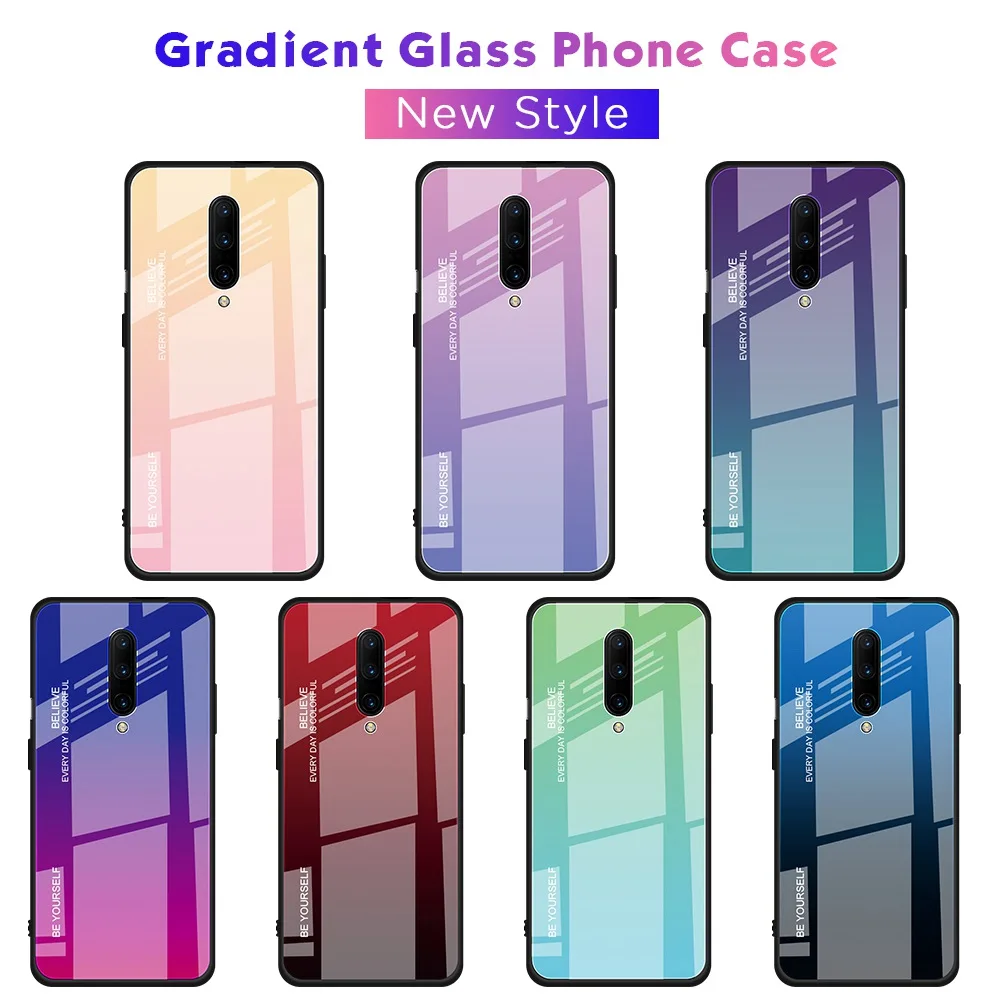 KISSCASE Original Gradient Glass Case For Oneplus 7 Pro Official Protective Tempered Cover Capa #4 |